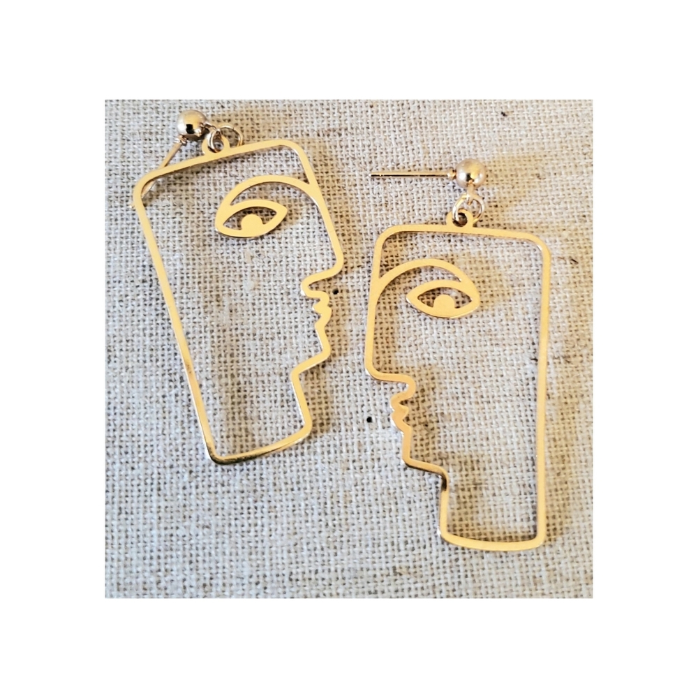 Modern Face Earrings